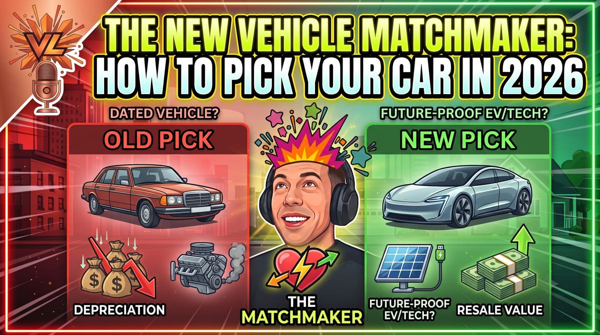 Modern vehicles lined up in a showroom alongside a digital holographic dashboard comparing cost, performance, and efficiency.